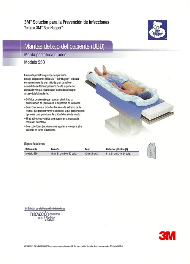 mantas de calentamiento para sala de operaciones